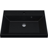 Кварцевая раковина для ванной комнаты uperwood Classic Quartz 60 см, черная матовая, космос 291030012
