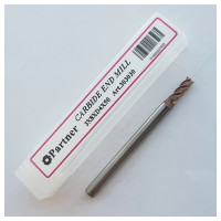 Фреза концевая твердосплавная по нержавеющей стали Серия 303 (3х8х50 мм; 4-х перая; TiAlSIN; 38/41 градусов) Partner 303030