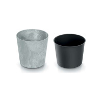 Кашпо с вкладышем Prosperplast DURO250E 422U Кашпо URBI ROUND EFFECT диам. 25 см, высота 25 см, 7 и 9 л, бетон 067019