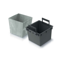 Кашпо с вкладышем Prosperplast DURS240LE 422U Кашпо URBI SQUARE LOW EFFECT 24cх24х24 см, бетон 067031