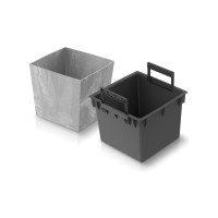 Кашпо с вкладышем Prosperplast DURS240LE S433 Кашпо URBI SQUARE LOW EFFECT 24cх24х24 см, антрацит 067033
