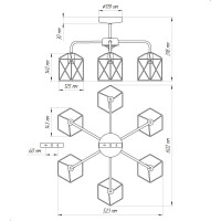 Потолочный светильник ЭЛЕТЕХ Стелла 161 бел.муар НПБ 01-6x60-142 Е27 ИУ 1005404670