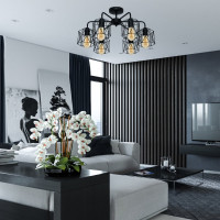 Потолочный светильник ЭЛЕТЕХ Стелла 161 черн.муар НПБ 01-6x60-142 Е27 ИУ 1005404668