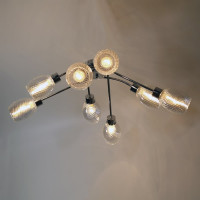 Потолочный светильник ЭЛЕТЕХ 11267-3/8 хром (Плафон 8826) НПБ 01-8x40-110 Е14 ИУ 1005404853