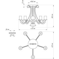 Потолочный светильник ЭЛЕТЕХ Классик 151 белый муар НПБ 01-5x60-141 Е27 ИУ 1005404788