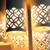 Потолочный светильник ЭЛЕТЕХ Касабланка 151 белый муар НПБ 01-5x60-157 Е27 ИУ 1005404803