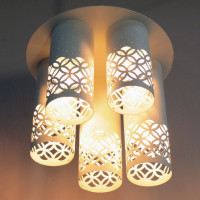 Потолочный светильник ЭЛЕТЕХ Касабланка 151 белый муар НПБ 01-5x60-157 Е27 ИУ 1005404803