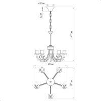 Светильник ЭЛЕТЕХ Рустика 254 черный, матовый, золото НСБ 01-5x60-126 Е14 ИУ 1005404273