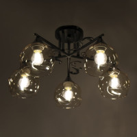 Потолочный светильник ЭЛЕТЕХ 11277В-2/5 черн.хром (Плафон 8425) НПБ 01-5x60-148 Е27 ИУ 1005404864