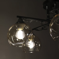 Потолочный светильник ЭЛЕТЕХ 11277В-2/5 черн.хром (Плафон 8425) НПБ 01-5x60-148 Е27 ИУ 1005404864