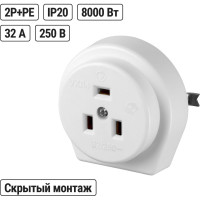 Розетка TDM ELECTRIC 32А 250В 2Р+РЕ СУ белая SQ1812-0006