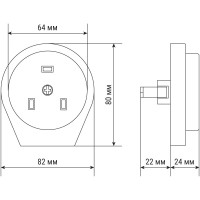 Розетка TDM ELECTRIC 32А 250В 2Р+РЕ СУ белая SQ1812-0006