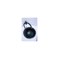 Мойка Alcora Виктори 490х490 мм, глянцевая, черный, с сифоном S-1/L01