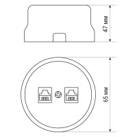 Телефонная розетка TDM ELECTRIC RJ11 + компьютерная RJ45 белая Болонь SQ1820-0052