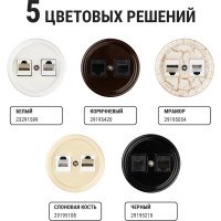 Телефонная розетка TDM ELECTRIC RJ11 + компьютерная RJ45 белая Болонь SQ1820-0052