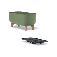 Кашпо на ножках Prosperplast DGCL400 5615C GRACIA CASE 390х195х187 мм, зеленое 067342