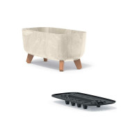 Кашпо на ножках Prosperplast DGCL400E CY700 GRACIA CASE BETON EFFECT 390х195х187 мм, кремовое 067372