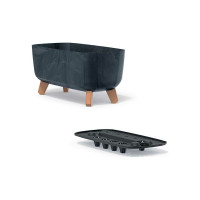 Кашпо на ножках Prosperplast DGCL400ES433 GRACIA CASE BETON EFFECT 390х195х187 мм, антрацит 067374