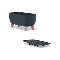 Кашпо на ножках Prosperplast DGCL400WS433W GRACIA CASE ECO WOOD 390х195х187 мм, антрацит 067360