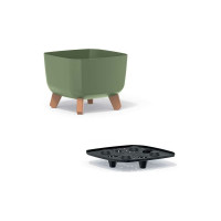Кашпо на ножках Prosperplast DGQL240 5615C GRACIA SQUARE 240х240х187 мм, зеленое 067334
