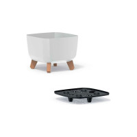 Кашпо на ножках Prosperplast DGQL240 S449 GRACIA SQUARE 240х240х187 мм, белое 067333