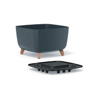 Кашпо на ножках Prosperplast DGQL400 S433 GRACIA SQUARE 39х39х27 см, антрацит 067340