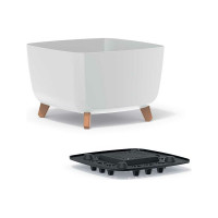 Кашпо на ножках Prosperplast DGQL400 S449 GRACIA SQUARE 39х39х27 см, белое 067337