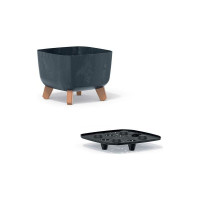 Кашпо на ножках Prosperplast DGQL240ES433 GRACIA SQUARE BETON EFFECT 240х240х187 мм, антрац 067366