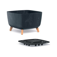 Кашпо на ножках Prosperplast DGQL400ES433 GRACIA SQUARE BETON EFFECT 39х39х27 см, антрац 067371