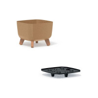 Кашпо на ножках Prosperplast DGQL240W 4665W GRACIA SQUARE ECO WOOD 240х240х187 мм, коричневое 067350