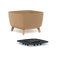 Кашпо на ножках Prosperplast DGQL400W4665W GRACIA SQUARE ECO WOOD 39х39х27 см, коричневое 067354