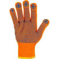 Перчатки плотной вязки TDM ELECTRIC акрил с ПВХ, оранжевые, 8 размер ,1 пара, серия "Точка" SQ1016-0216