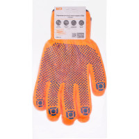 Перчатки из акрила TDM ELECTRIC ПВХ-точка, оранжевые, р.9, 1 пара SQ1016-0217