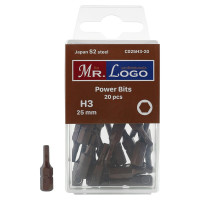 Бита H3, 25 мм, сталь - S2, 20 шт Mr. Logo C025H3-20