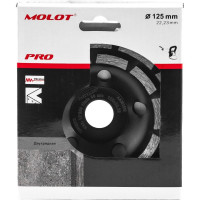 Чашка алмазная двухрядная PRO 125х22.23 мм MOLOT 12500310