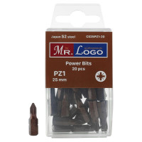 Бита PZ1, 25 мм, сталь - S2, 20 шт Mr. Logo C025PZ1-20