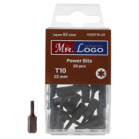 Бита T10, 25 мм, сталь - S2, 20 шт Mr. Logo C025T10-20