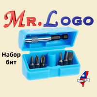 Набор насадок-бит CR-V 7 предметов (blue) Mr. Logo SD-801B-AS