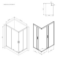 Душевое ограждение AM.PM Gem Twin Slide 120x90, профиль черный мат., стекло W90G-404-120290-BT