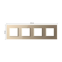 Рамка для розетки 4 поста LIVOLO цвет золотой, стекло BB-C7-SR/SR/SR/SR-13