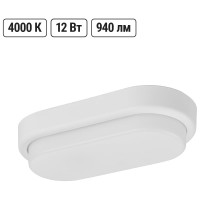 Светильник в ванную настенный светодиодный LED ДПП 3801 12Вт 4000К IP65 белый овал 177х85х57 мм TDM ELECTRIC SQ0366-0167