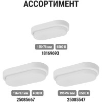 Светильник в ванную настенный светодиодный LED ДПП 3801 12Вт 4000К IP65 белый овал 177х85х57 мм TDM ELECTRIC SQ0366-0167