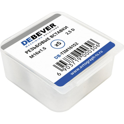 Резьбовые вставки DeBever M16x1.5, 2.5D, 5 предметов DB-TIM16152