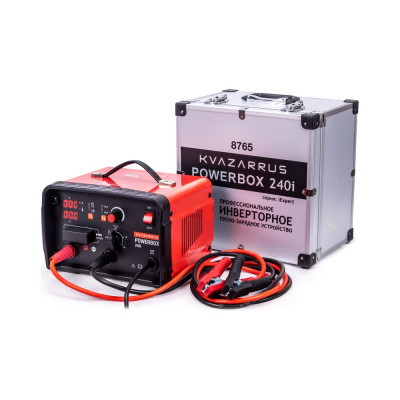 KVAZARRUS инверторное пуско-зарядное устройство powerbox 240i, таймер, алюминиевый кейс 8765