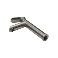 Смеситель для умывальника MELANA Paola hi-tech нерж.сталь, однорычажный, сатин, литой излив f 610602