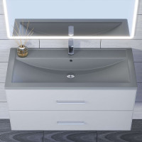Кварцевая раковина для ванной uperwood Foster Quartz 100 см, серая матовая, бетон 291030045