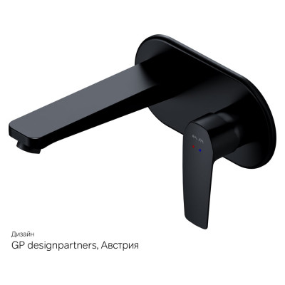 Смеситель для умывальника AM.PM Gem монтируемый в стену, чёрный F90A72222