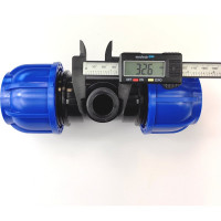 Тройник ПНД переходной 50 мм х 1" НР х 50 мм Boutte 1649441