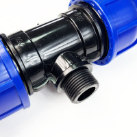 Тройник ПНД переходной 50 мм х 1" НР х 50 мм Boutte 1649441