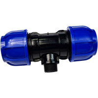 Тройник ПНД переходной 50 мм х 1" НР х 50 мм Boutte 1649441